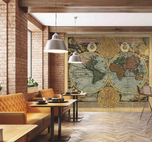 RUSTIC GLOBES MURAL WALLPAPER