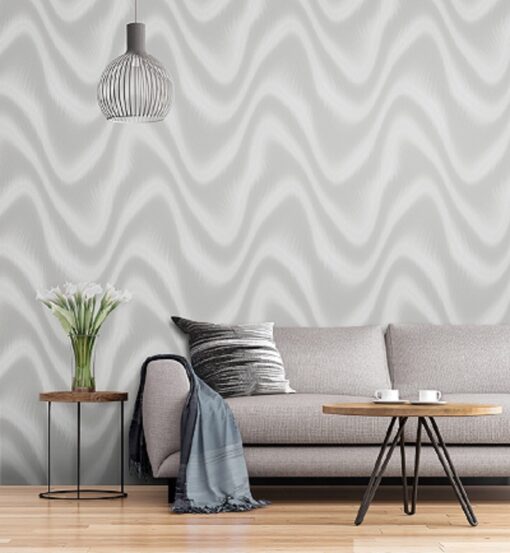 Modern abstract metallic waves patterns wallpaper AW1611