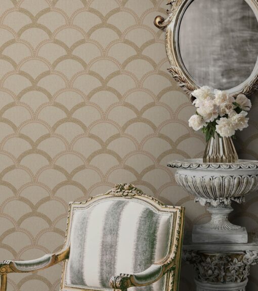 Simple waves ornament wallpaper AW7811