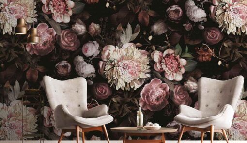 Amazon Black Bouquet Wallmural A322