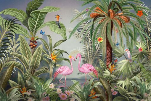 Amazon Flamingo Love Wallmural - A319 - Image 5