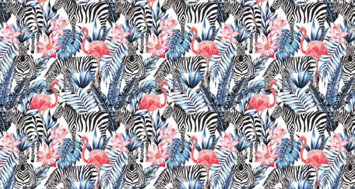 The Blue Flamingo Zebra Print M814 - Image 2