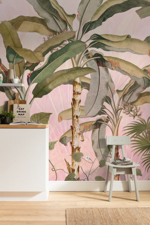 Pink Palms Wallmural ( 350 x 270 cm )