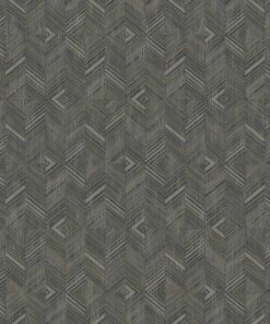 Geometric Design Wallpaper Dark, Green- Jumbo Roll 16.5 sq mtr