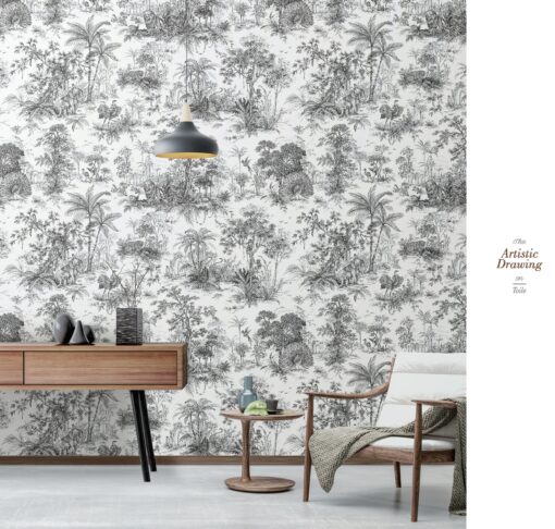 Wallpaper with Interesting Texture and Colors Black- Jumbo Roll 16.5 sq mtr - Image 2