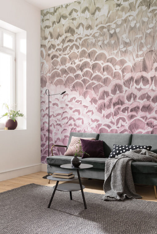 Pale Feathers Wallmural ( 200 x 250 cm)