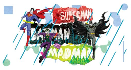 SUPERMAN BATMAN MADMAN WALLMURAL - Image 2