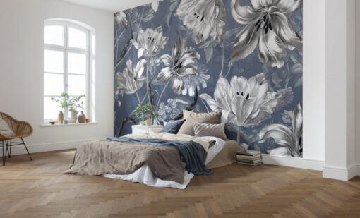 Merian Blue Wallmural ( 350 x 250 cm)