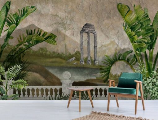 Antique Greek Columns Mythological Backyard Wallpaper Rome Wallmural