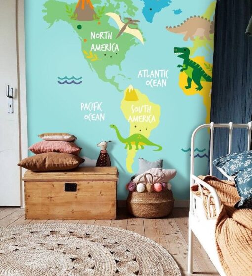 Dino Kids Map Wallpaper Wallmural - Image 5