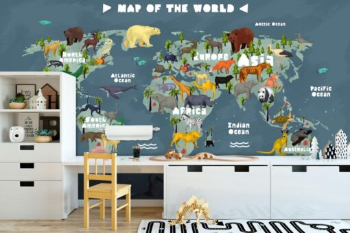 Map of The World Wallmural