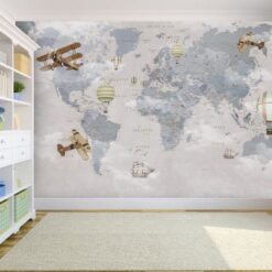 Retro Design Map Wallmural