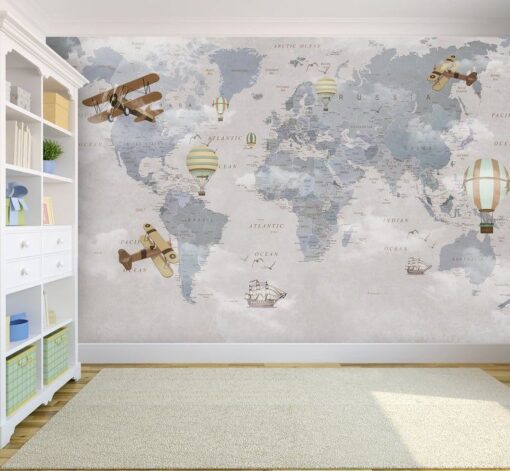 Retro Design Map Wallmural