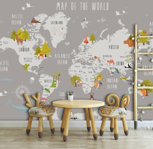 Tree World Map Wallmural - Image 3