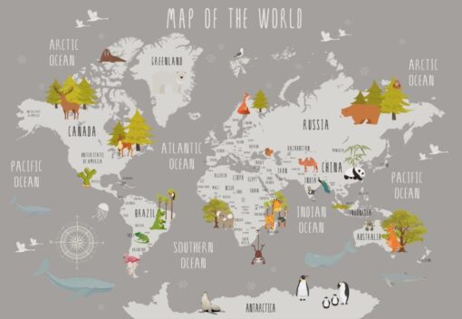 Tree World Map Wallmural - Image 2