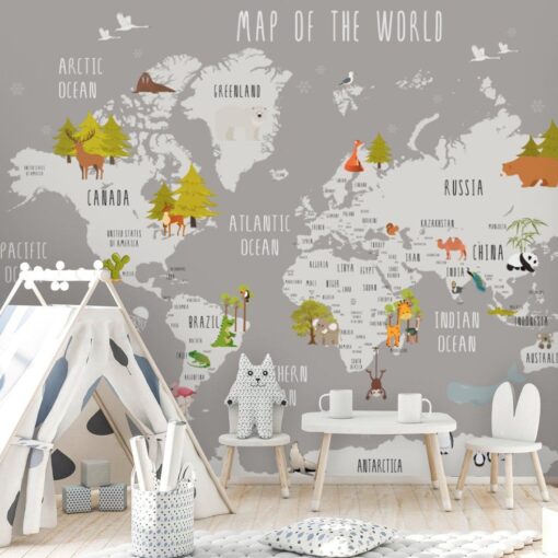 Tree World Map Wallmural