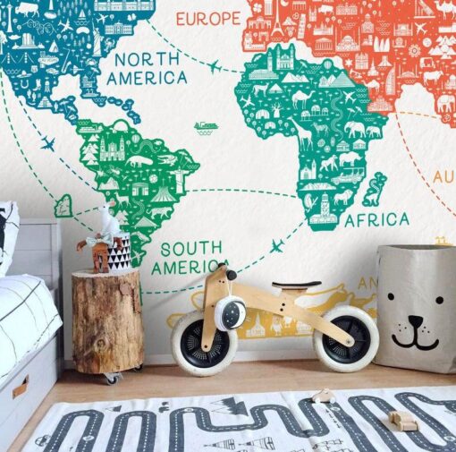 Continents Map Wallmural - Image 3