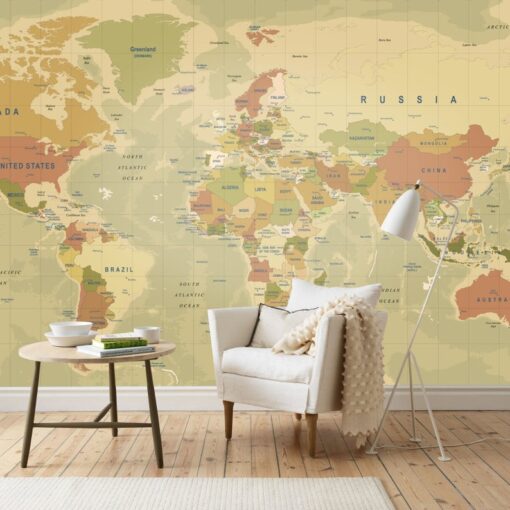 Retro Map Wallmural