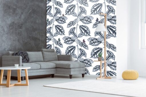 Black White Flowers Wallpaper Wallmural - Image 4