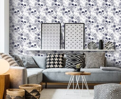 Floral and Skull Wallpaper Wallmural - Image 3