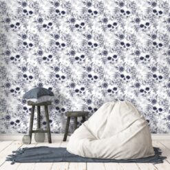 Floral and Skull Wallpaper Wallmural