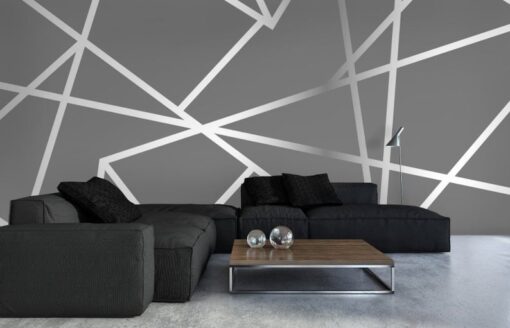 Geometric Design Grey Wallpaper Wallmural