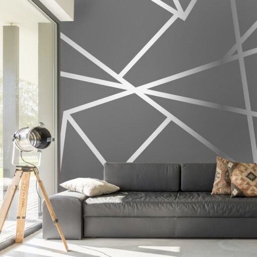 Geometric Design Grey Wallpaper Wallmural - Image 2