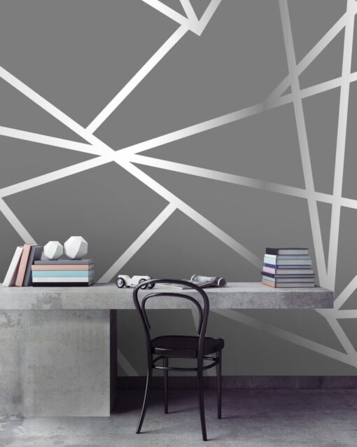 Geometric Design Grey Wallpaper Wallmural - Image 3