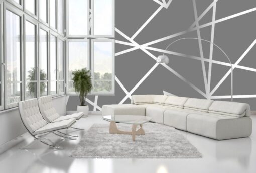 Geometric Design Grey Wallpaper Wallmural - Image 4