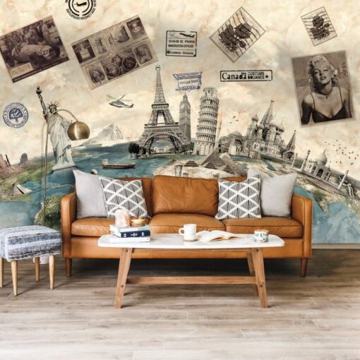 Retro Travel Adventure Wallpaper Wallmural