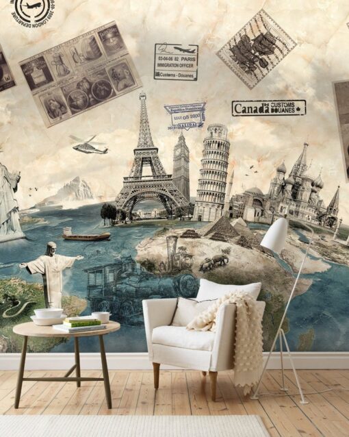 Retro Travel Adventure Wallpaper Wallmural - Image 5