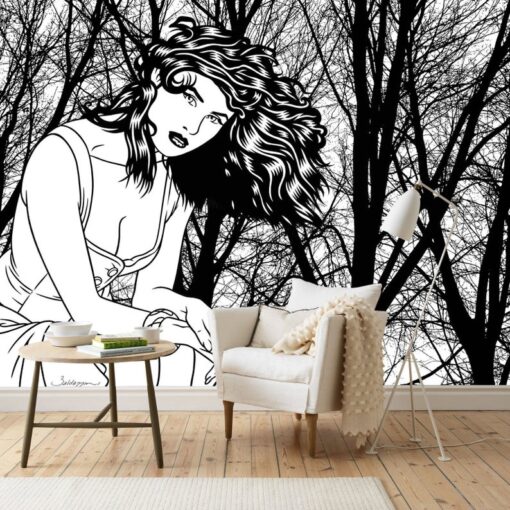 Retro Woman Wallpaper Wallmural - Image 2