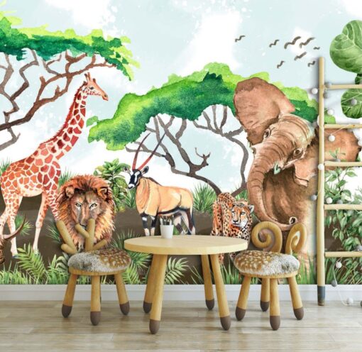 Watercolor Amazon Kids Wallpaper Wallmural