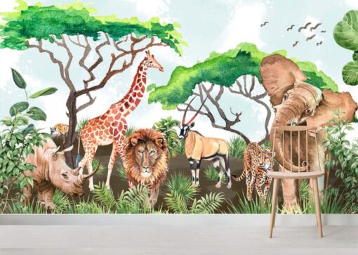 Watercolor Amazon Kids Wallpaper Wallmural - Image 2