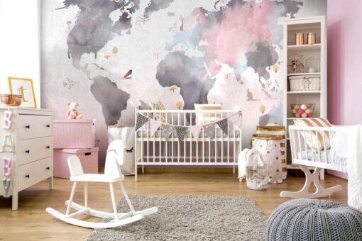 Watercolor Effect Map Wallpaper Wallmural - Image 4