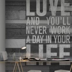 Quotes, wood wall Wallmural - Premium