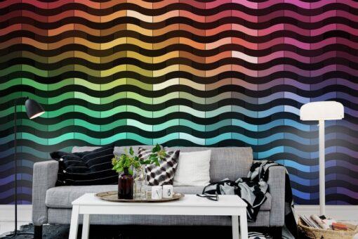 Rainbowwave Wallmural - Premium