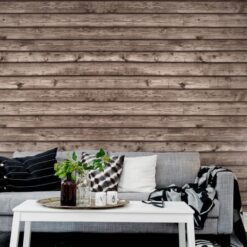 Horizontal Boards, brown Wallmural - Premium