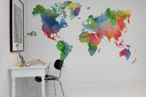 Rainbow World Wallmural - Premium