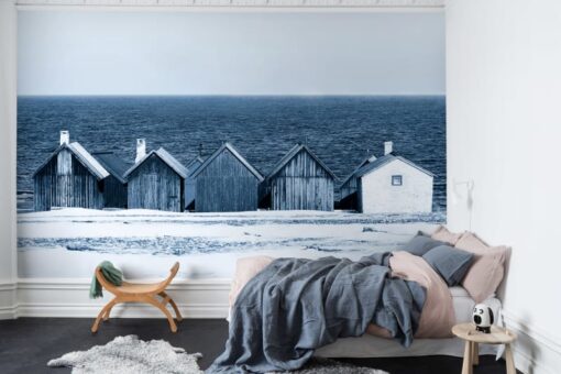 Boathouse Blues Wallmural - Premium