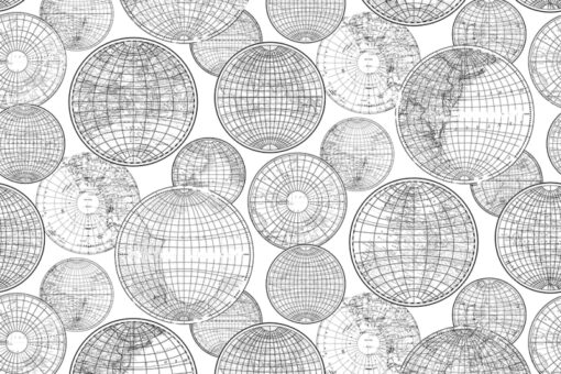 Globes Gathering, Black and White Wallmural - Premium - Image 2