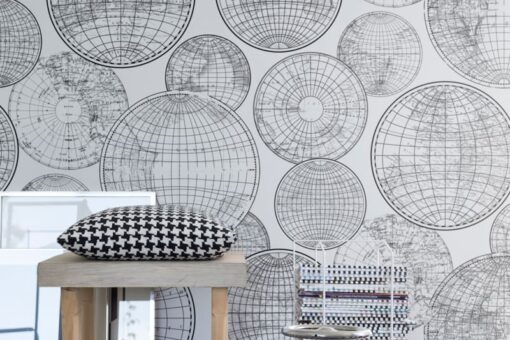 Globes Gathering, Black and White Wallmural - Premium - Image 3