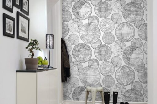 Globes Gathering, Black and White Wallmural - Premium - Image 4