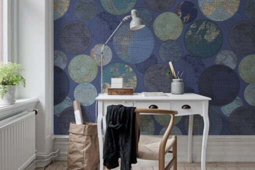 Globes Gathering, Blue Wallmural - Premium - Image 3