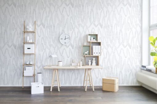 Pulse of Passion, White Wallmural - Premium