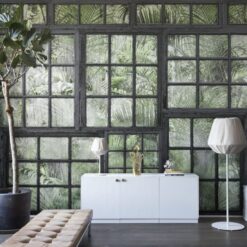 Perspective Jardin, Noir Wallmural - Premium