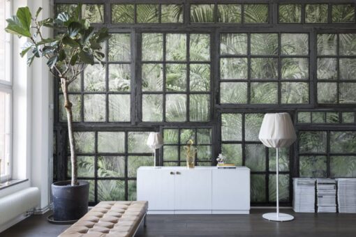 Perspective Jardin, Noir Wallmural - Premium