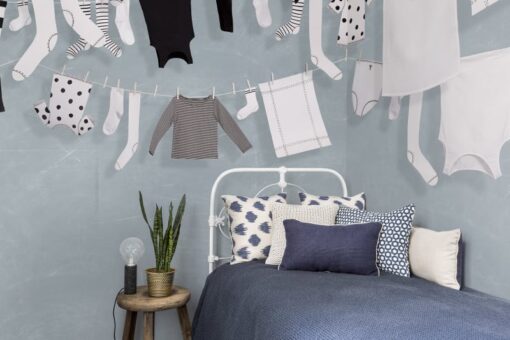 Laundry Day, Blue Wallmural - Premium - Image 3