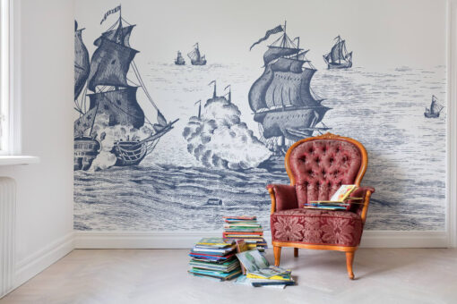 High Seas, Henderson Blue Wallmural - Premium