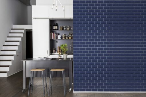 Bistro Tiles, Royal Blue Wallmural - Premium - Image 3